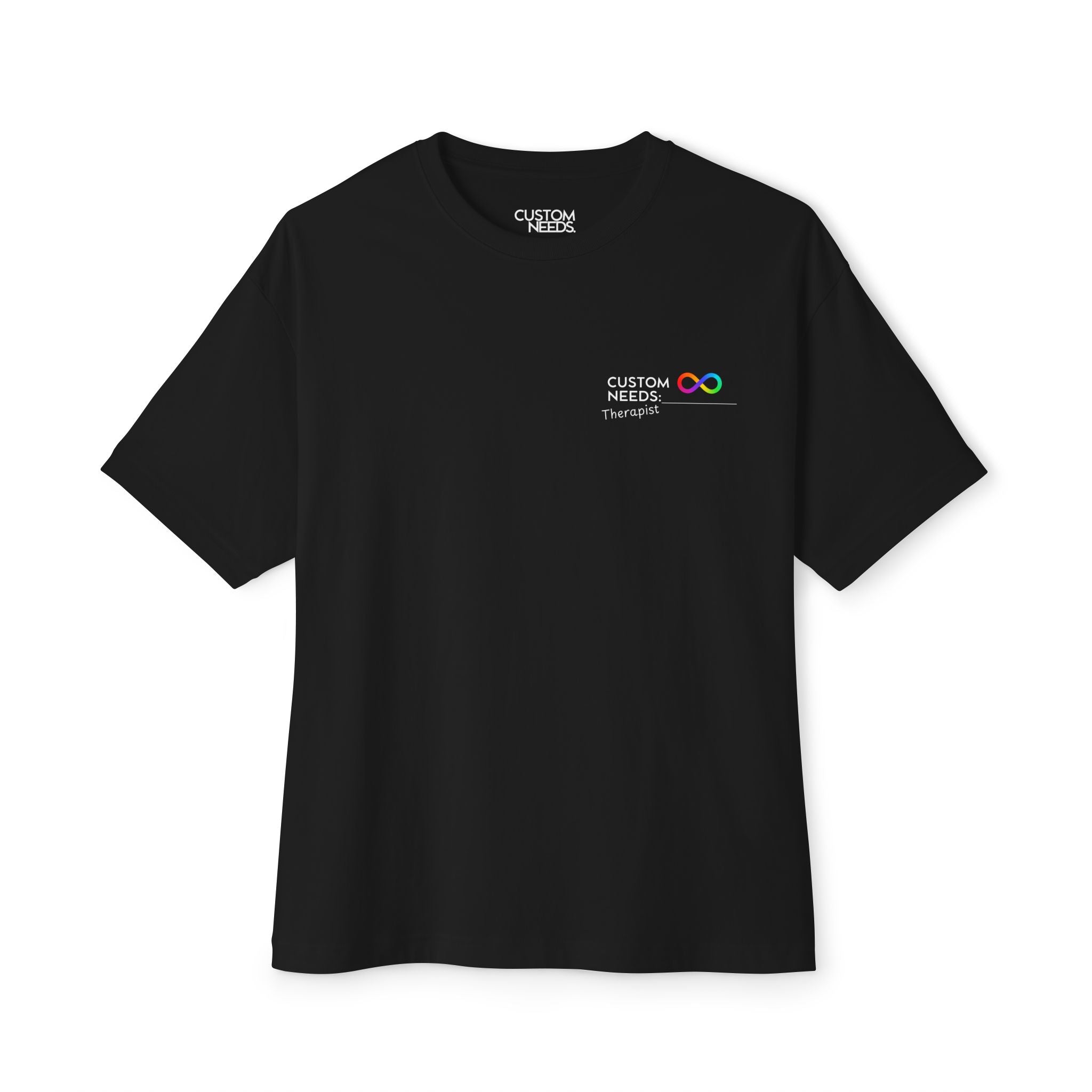 Autism Therapist T-Shirt - Small Rainbow Infinity Logo | Custom Needs Support Shirt